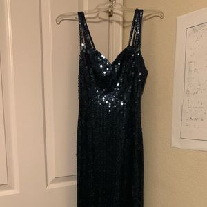 Evening vintage long gown with thigh slit